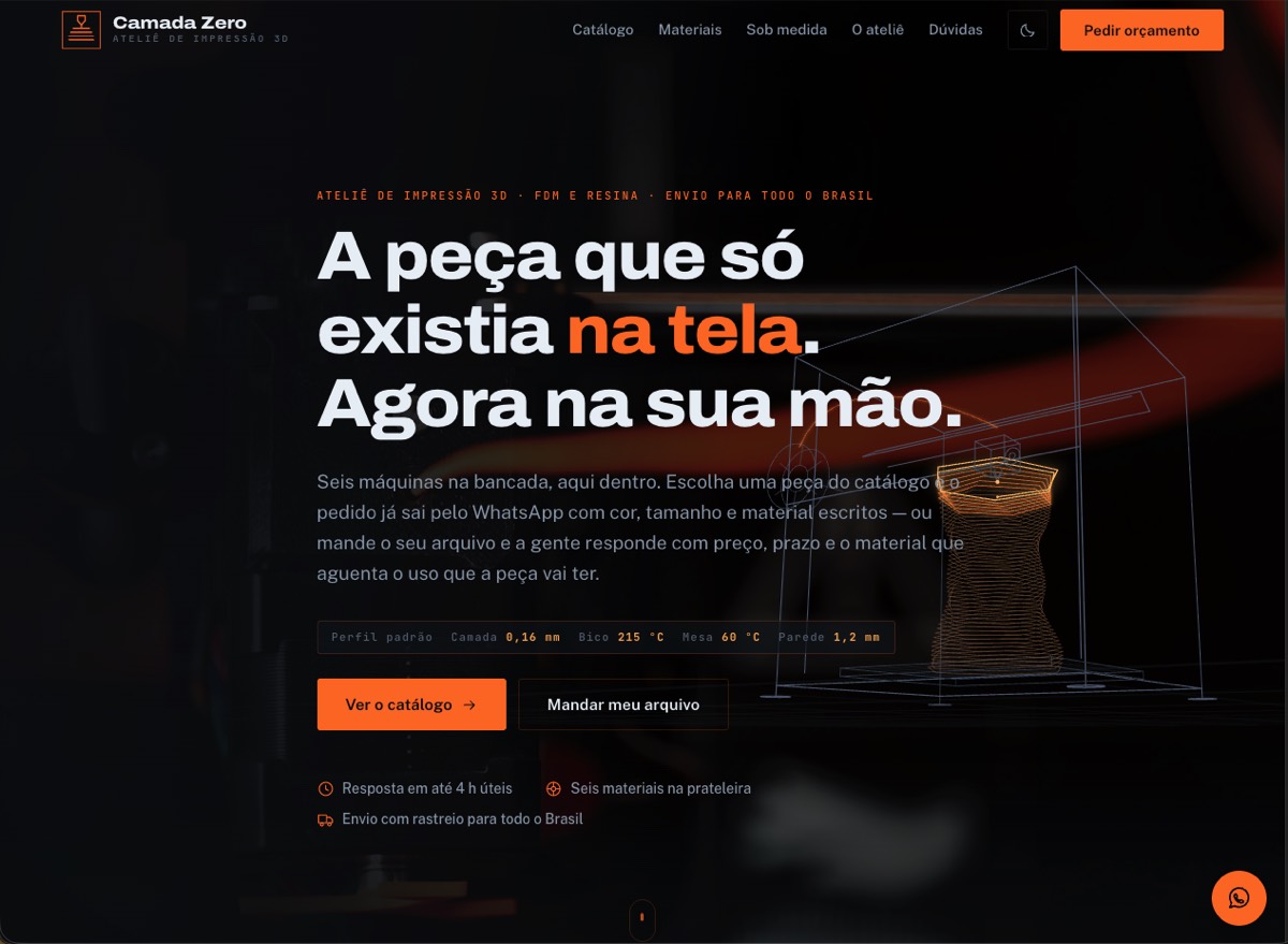 Demonstração do site Camada Zero